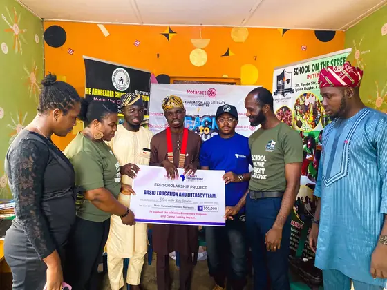 LDF, Rotaract District 9112 and School on the Street Initiative at the EdFund cheque presentation